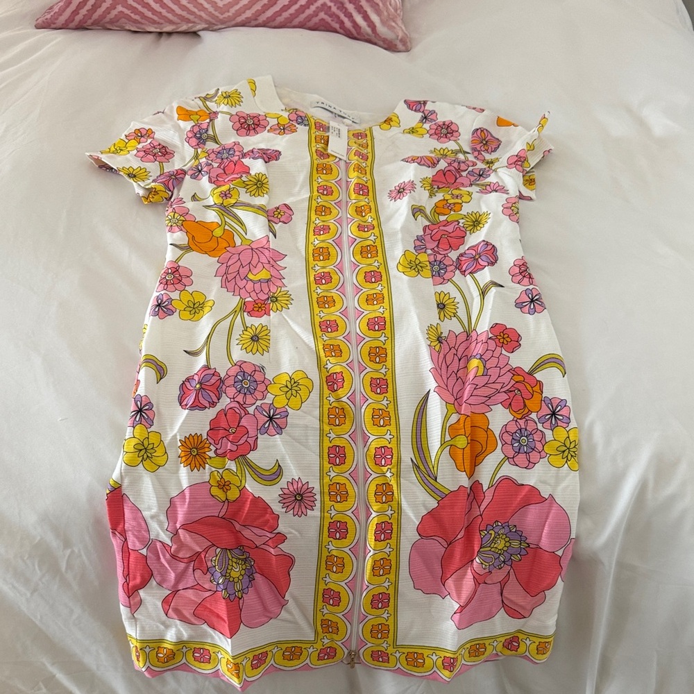 Trina Turk Floral Midi Dress - Pink, Yellow, White